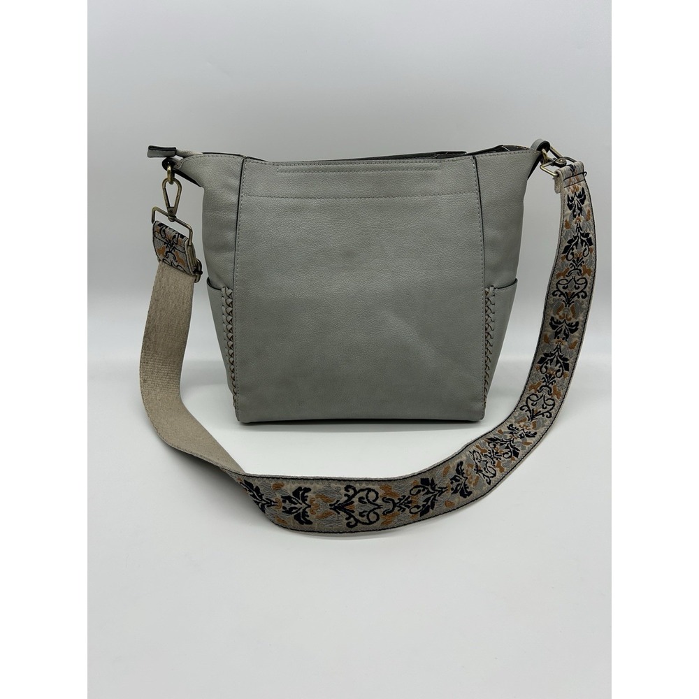 Jen & Co Penny‎ Vegan Leather Bucket Bag Crossbody Guitar Strap